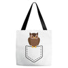 pocket owl Tote Bags
