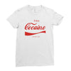 enjoy cocaine funny gray Ladies Fitted T-Shirt