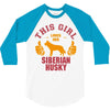 This Girl Loves Siberian Husky 3/4 Sleeve Shirt