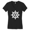 steering wheel sail boat funny Women's V-Neck T-Shirt
