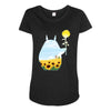 totoro sunflower Maternity Scoop Neck T-shirt