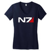 mass effect n7 logo Women's V-Neck T-Shirt