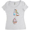 Cute Unicorn and Happy Cupcake Women's Triblend Scoop T-shirt
