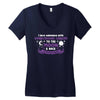 I Love Someone with Gynecologic Cancer to The Moon and Back Women's V-Neck T-Shirt