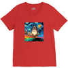 Totoro Van Gogh Parody V-Neck Tee