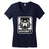 bull dog disobey Women's V-Neck T-Shirt