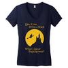 i drive a stick   halloween superpower Women's V-Neck T-Shirt
