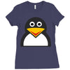 penguin face Ladies Fitted T-Shirt
