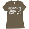 refusing to grow up since 1984 Ladies Fitted T-Shirt
