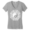 i ching ying and yang Women's V-Neck T-Shirt