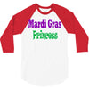 mardi gras princess 3/4 Sleeve Shirt