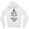 keep calm and rock on mens black t shirt rock music new Zipper Hoodie