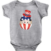4th of July Peeking Baby Inside Egg Baby Bodysuit