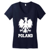 poland polska polish football flag new Women's V-Neck T-Shirt