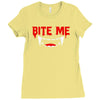 bite me halloween vampire teeth Ladies Fitted T-Shirt