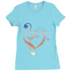 music expresses clef heart girls Ladies Fitted T-Shirt
