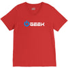 geek' (power on button) V-Neck Tee