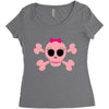 fummy pink skull long sleeve Women's Triblend Scoop T-shirt