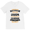 Super Cool Grandpa Of A Freaking Awesome Grandson V-Neck Tee