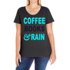 coffee books and rain Ladies Curvy T-Shirt