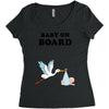 Baby On Board with Stork Women's Triblend Scoop T-shirt