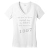 best men are born in 1957   60th birthday Women's V-Neck T-Shirt