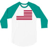 usa flag navy american 3/4 Sleeve Shirt