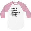 rock paper scissors lizard spock big bang theory geek nerd gift t shir 3/4 Sleeve Shirt