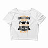 Super Cool Papa Of A Freaking Awesome Grandson Crop Top