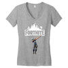 fortnite dab (white) Women's V-Neck T-Shirt