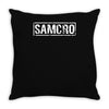 samcro funny retro biker gang sons fancy dress anarchy vintage Throw Pillow