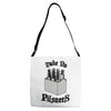 take no pilsners Adjustable Strap Totes