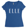 elle white logo Women's Triblend Scoop T-shirt