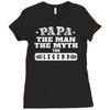 papa gift day shirt grandfather tee best Ladies Fitted T-Shirt
