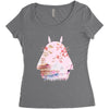 totoro with asian landscape Women's Triblend Scoop T-shirt