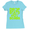 dub step drop beats not bombs black light skrillex ink hiphop dance Ladies Fitted T-Shirt