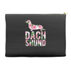 dachshund floral Accessory Pouches