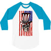 july 4th skull 3/4 Sleeve Shirt