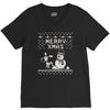 christmas funny dog &amp; snowman V-Neck Tee