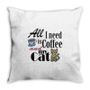 coffee cat Throw Pillow