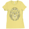 lion face lines Ladies Fitted T-Shirt