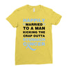 happily married to a man kicking the crap outta stomach cancer Ladies Fitted T-Shirt
