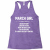 March Girl Hated By Many Racerback Tank