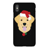 golden retriever dog with red santa's hat iPhoneX Case