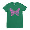 breast cancer butterfly Ladies Fitted T-Shirt