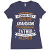 Super Cool Grandson Of A Freaking Awesome Father Ladies Fitted T-Shirt