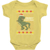 ugly dinosaur merry christmas Baby Bodysuit