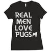 real men love pugs Ladies Fitted T-Shirt