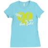 my heart is on that field Ladies Fitted T-Shirt
