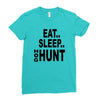 eat sleep hog hunt Ladies Fitted T-Shirt